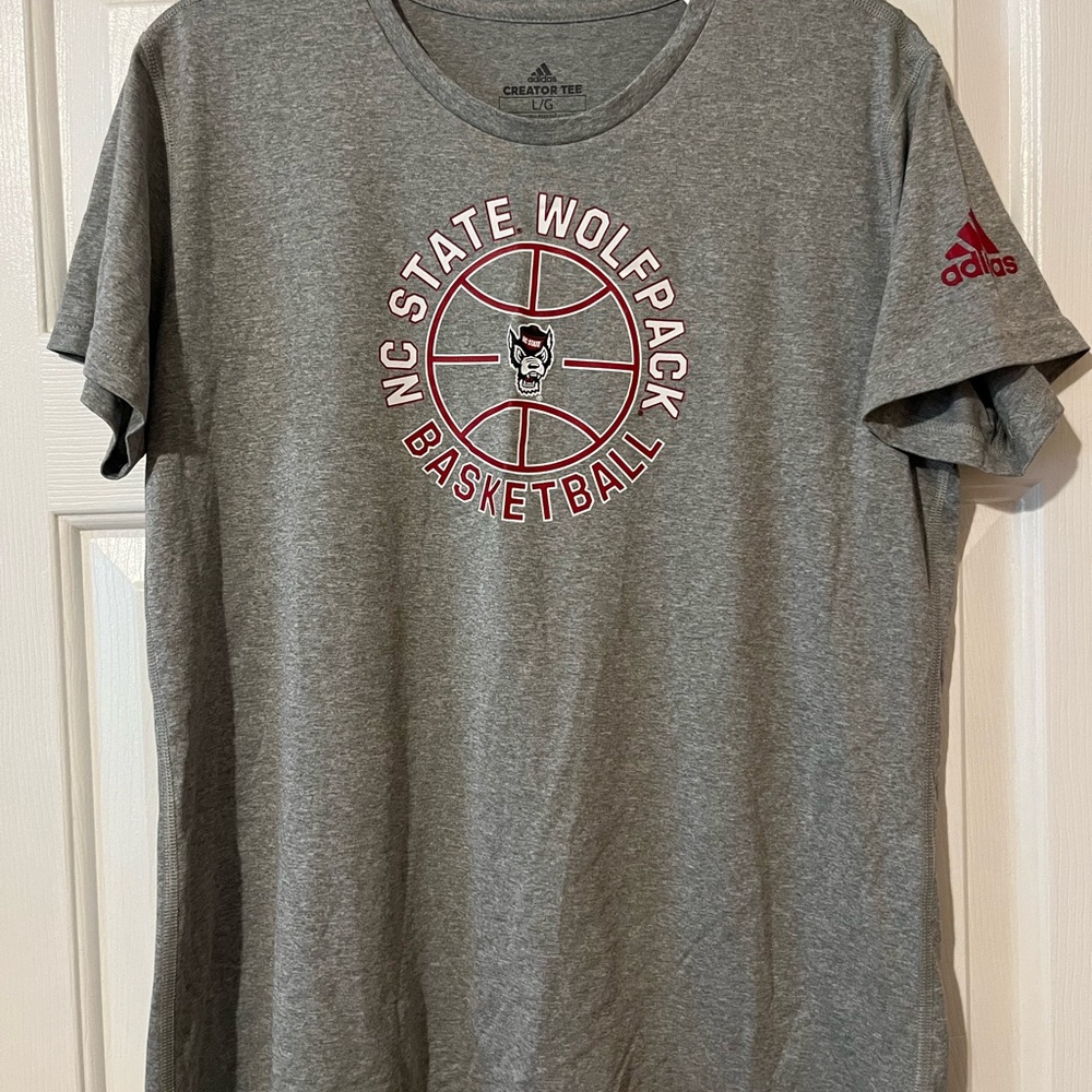 Adidas Gray NC State Wolfpack Basketball T-Shirt